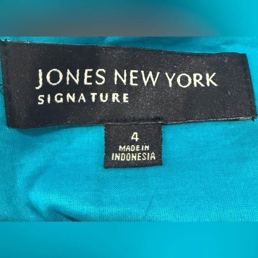Jones New York Skirt Floral Print A Line Skirt Coastal Boho Ombré Blue Size 4